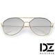 DZ 淺色片金屬細框 防曬太陽眼鏡造型墨鏡(金框漸層灰) product thumbnail 3