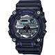 CASIO 卡西歐 G-SHOCK 工業風金屬光雙顯計時手錶 送禮推薦-黑X銀 GA-900AS-1A product thumbnail 2