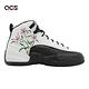 Nike Air Jordan 12 Retro GS 大童鞋 女鞋 白 黑 花 緩震 Floral 刺繡 DR6956-100 product thumbnail 6
