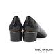Tino Bellini 巴西進口質感時髦鱷魚紋牛皮尖頭粗跟鞋-黑 product thumbnail 5