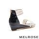 (美腳涼鞋)涼鞋 MELROSE 簡約率性圓滾帶異材質楔型高跟涼鞋－白 product thumbnail 4