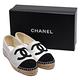 CHANEL 經典Espadrilles小香LOGO毛呢厚底鉛筆鞋(黑X銀) product thumbnail 4