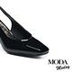 高跟鞋  MODA MODAY  魅力時尚漆皮小方頭後繫帶高跟鞋－黑 product thumbnail 6