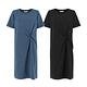 OUWEY歐薇 扭結設計造型拼接連身裙(黑/藍)3212177010 product thumbnail 5