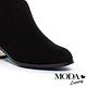 長靴 MODA Luxury 摩登俐落拼接設計金屬釦帶粗跟長靴－麂皮黑 product thumbnail 5