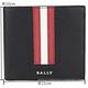 BALLY TRASAI 經典紅白條紋八卡對折短夾(黑色) product thumbnail 6