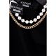 BOUTIQUE MOSCHINO 黑色珍珠鍊飾造型短袖上衣 product thumbnail 4