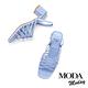 涼鞋 MODA MODAY  簡約交叉線條羊皮方頭粗跟涼鞋－藍 product thumbnail 5