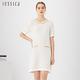 JESSICA - 優雅寬鬆金蔥立體編織短袖針織洋裝22417F（白） product thumbnail 4