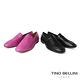 Tino Bellini 巴西進口極簡魅力蛇紋牛皮樂福便鞋-桃紅 product thumbnail 6