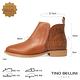Tino Bellini 巴西進口皮紋拼接切爾西短靴FWMV016-9(焦糖) product thumbnail 2
