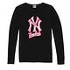 MLB-紐約洋基隊植絨LOGO印花長袖T恤-黑 (女) product thumbnail 2