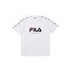 FILA 中性吸濕排汗圓領T恤-白色 1TEX-1473-WT product thumbnail 2