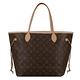 LV M50366 NEVERFULL MM縮口肩背包附扁袋(中/粉紅) product thumbnail 3