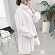 寬鬆荷葉裙擺襯衫洋裝 (白色)-AQUA Peach product thumbnail 2