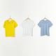 【Dailo】今天天氣真晴朗可愛泡泡領短袖襯衫 藍 白 黃 product thumbnail 5
