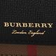 BURBERRY  棉麻格紋拚皮革可拆手拿斜背包(卡其x黑)S product thumbnail 9