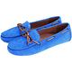 BOTTEGA VENETA 麂皮編織綁帶莫卡辛鞋(藍色) product thumbnail 2