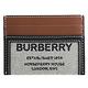 BURBERRY SANDON 棉麻編織LOGO牛皮飾邊簡易隨身卡夾(咖邊) product thumbnail 2