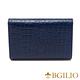 義大利BGilio - 亮麗鱷魚紋牛皮中夾 - 藍色 (1453.306-09) product thumbnail 4