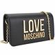 LOVE MOSCHINO 金字母荔紋皮翻蓋式可拆鍊帶斜背/手拿包(黑色) product thumbnail 5