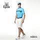 【Lynx Golf】男款吸汗速乾Lynx電繡半身三角印花短袖立領POLO衫-淺藍色 product thumbnail 4