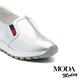 休閒鞋 MODA MODAY 極簡百搭十字紋理全真皮厚底休閒鞋－銀 product thumbnail 6