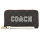 COACH LOGO滿版C印花皮革手提ㄇ字拉鍊長夾(深咖/白) product thumbnail 2