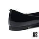 低跟鞋 AS 華麗典雅晶鑽方釦亮感全真皮尖頭低跟鞋－黑 product thumbnail 4