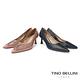 Tino Bellini 巴西進口蕾絲簍空花紋牛皮尖頭高跟鞋FWDV024-藕粉 product thumbnail 6