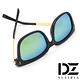 DZ 潮感條飾 抗UV 偏光太陽眼鏡墨鏡(黑框藍金膜) product thumbnail 3