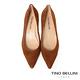 Tino Bellini 簡約雅致素色羊皮尖頭3cm低跟鞋-棕 product thumbnail 4
