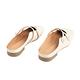 山打努SANDARU-穆勒鞋 方頭交叉造型珍珠低跟拖鞋-米白 product thumbnail 5