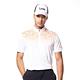 【Lynx Golf】男款吸濕排汗抗UV機能素面漸層品牌字樣印花短袖立領POLO衫/高爾夫球衫-白色 product thumbnail 3