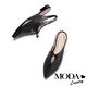 涼鞋 MODA Luxury 小清新簍空蝴蝶結設計羊皮尖頭低跟涼鞋－黑 product thumbnail 5