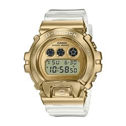 [時時樂限定] CASIO卡西歐 G-SHOCK 金屬錶圈 透明手錶-金色 GM-6900SG-9_49.7mm