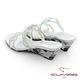 【CUMAR】鏤空排鑽馬賽克透明楔型涼拖鞋-銀 product thumbnail 3