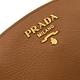 PRADA 金屬LOGO荔枝牛皮貝殼造型拉鍊萬用包/化妝包(焦糖棕) product thumbnail 6