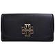 TORY BURCH  BRITTEN 金屬LOGO全皮革翻蓋長夾-黑 product thumbnail 2