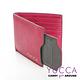 YUCCA -個性雙色系牛皮短夾(活動式卡夾)- 桃紅色- D0038012030 product thumbnail 5