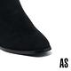 短靴 AS 輕奢時髦造型繫帶羊麂皮方頭高跟短靴－黑 product thumbnail 6