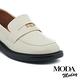 低跟鞋  MODA MODAY 復刻時尚牛油皮金屬便士樂福低跟鞋－白 product thumbnail 6