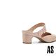 穆勒鞋 AS 石紋拼接優雅純色羊皮方頭穆勒高跟拖鞋－粉 product thumbnail 4