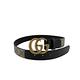 Gucci GG Supreme 仿舊金雙G拚色皮帶/腰帶(625839-黑) product thumbnail 2