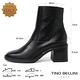 【TINO BELLINI 貝里尼】義大利進口方頭粗跟短靴FWOT019-1(黑色) product thumbnail 2