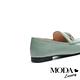 低跟鞋 MODA Luxury 經典時尚鉚釘條帶飾釦全真皮樂福低跟鞋－綠 product thumbnail 6