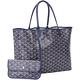 GOYARD St. Louis PM 防水花紋LOGO圖騰購物包(中/深藍色) product thumbnail 3