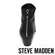 STEVE MADDEN-CAFE尖頭銳利真皮粗跟拉鍊短靴-黑色 product thumbnail 5