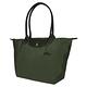 LONGCHAMP LE PLIAGE GREEN系列刺繡長把再生尼龍摺疊水餃包(大/森林綠) product thumbnail 2