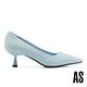 高跟鞋 AS 極簡細緻純色造型小方頭高跟鞋－藍 product thumbnail 3